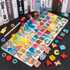 Wooden Busy Board with Fishing Game