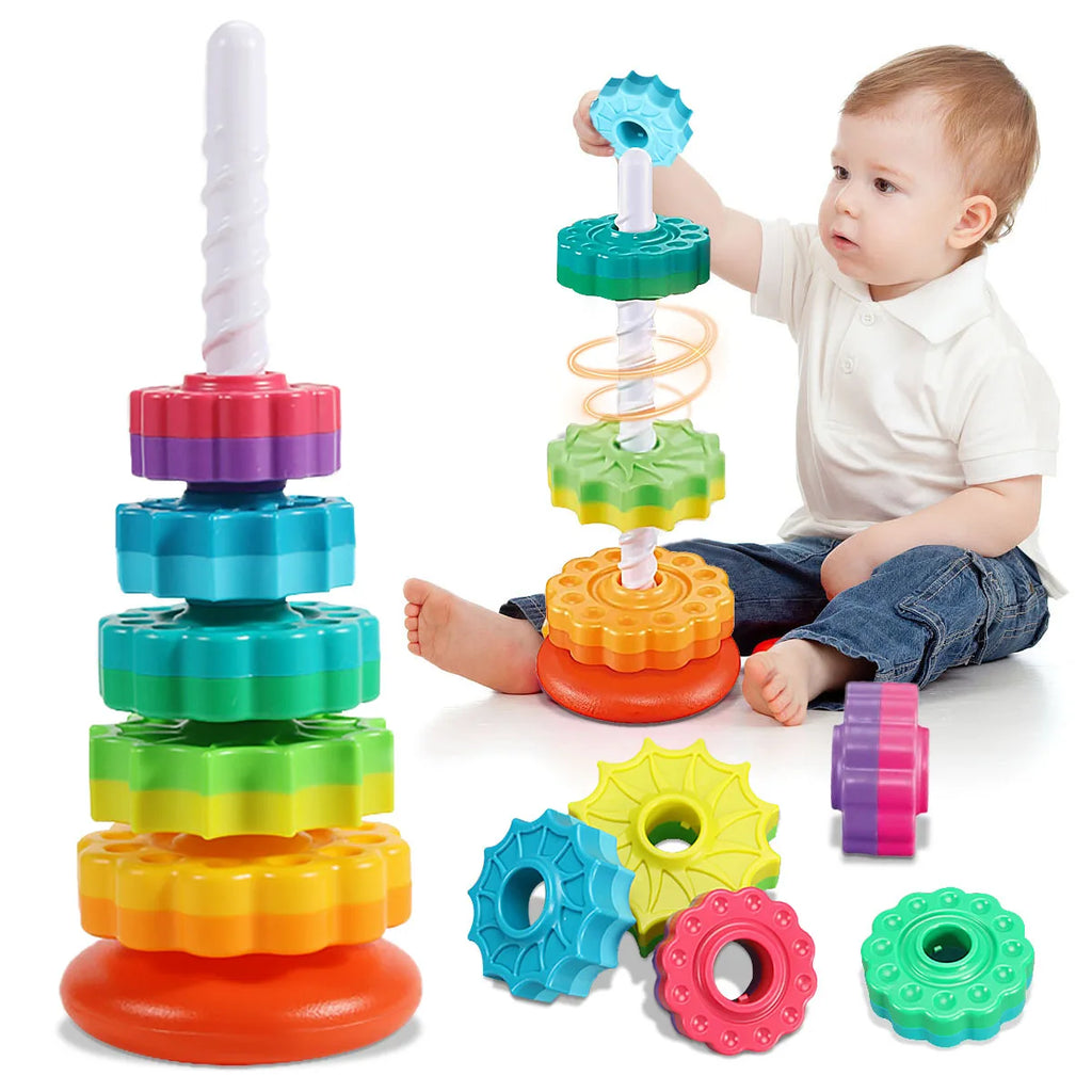 UiTeZool Spinning Stacker – Colorful Montessori Toy