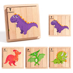 Montessori 3D Wooden Animal Transport Building Blocks Puzzle