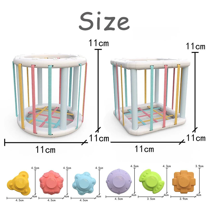 Baby Shape Sorter Cube with Sensory Shapes