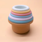 Rainbow Silicone Stacking Cup Set