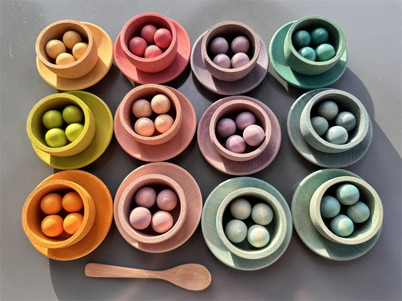 Montessori Rainbow Sorting Bowls Set