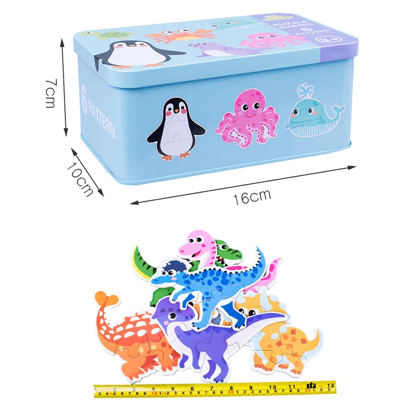 Wooden Animal and Vehicle Jigsaw Puzzle Set