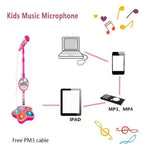 Kids Karaoke Microphone Stand with LED Lights