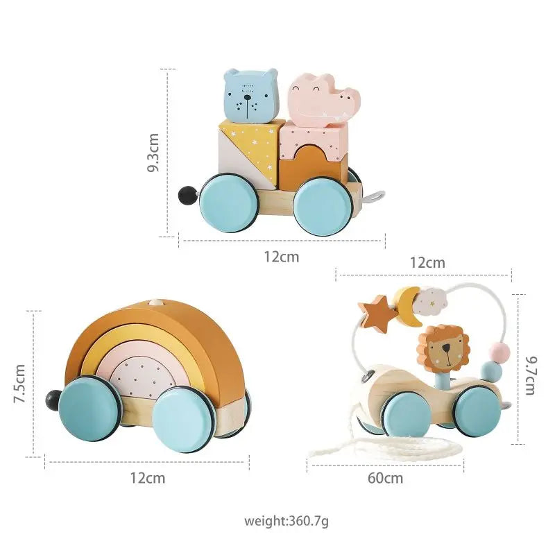 Wooden Pull-Along and Push Toys for Babies