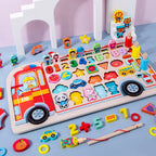 Wooden Busy Board with Fishing Game