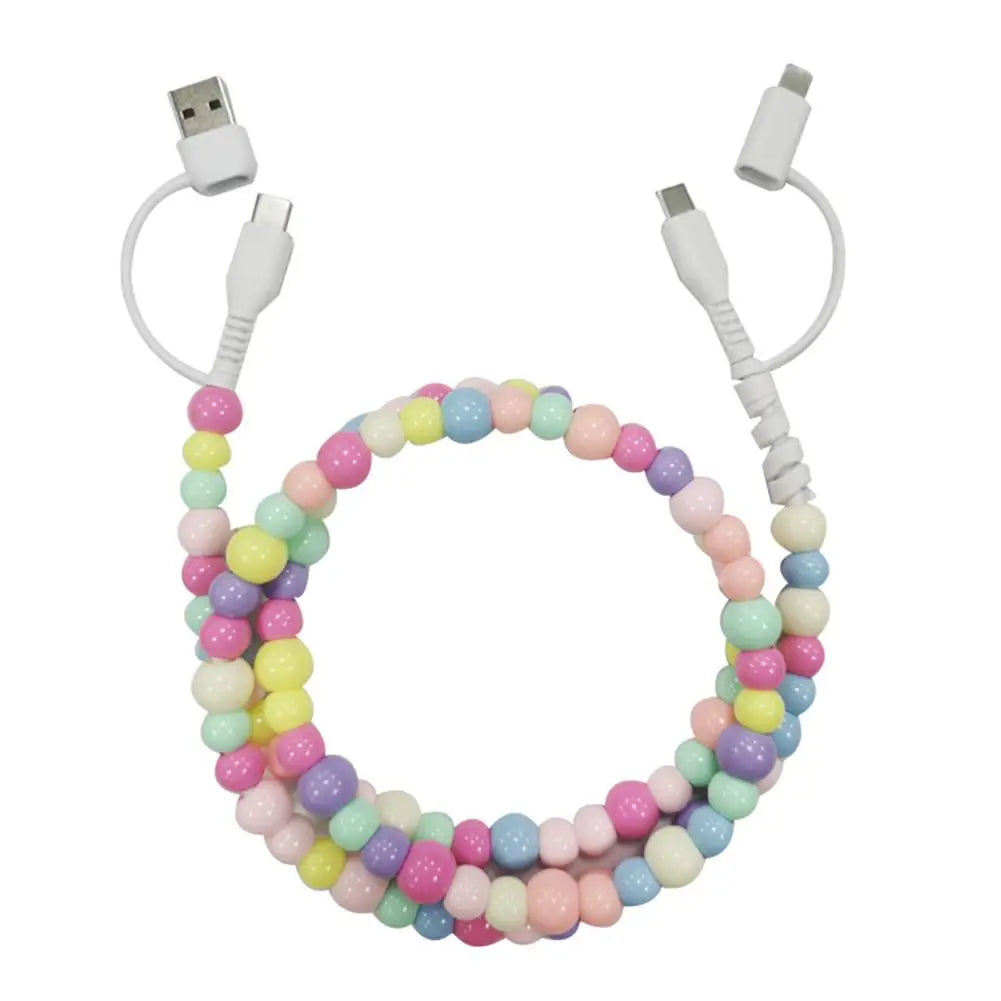 4-in-1 Beaded Charging Cable – 66W Fast Charger