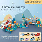 Dinosaur Parking Garage Rail Car Set