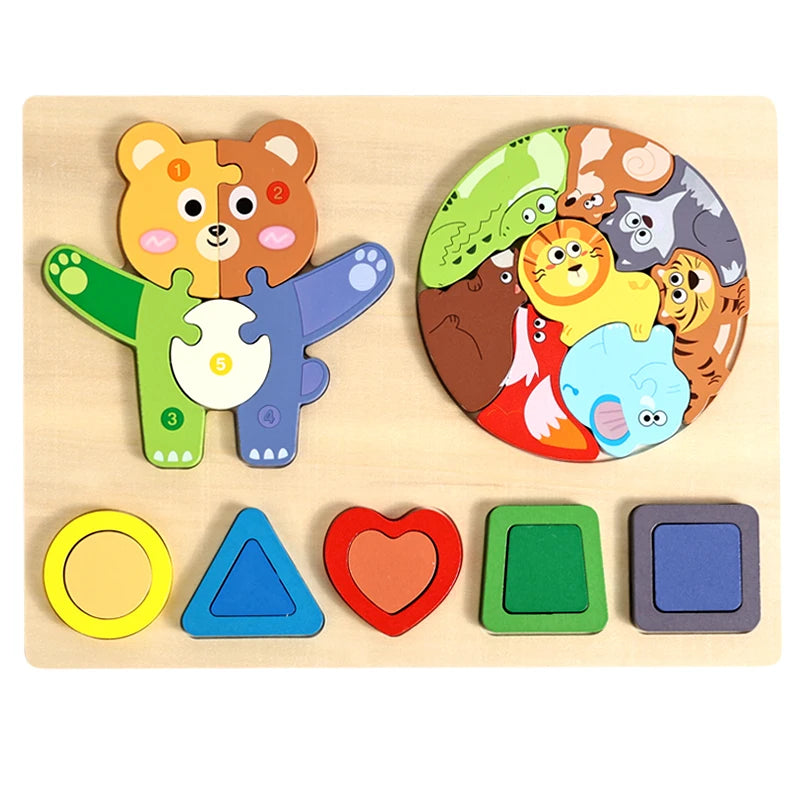 Wooden Chunky Animal 3D Puzzle