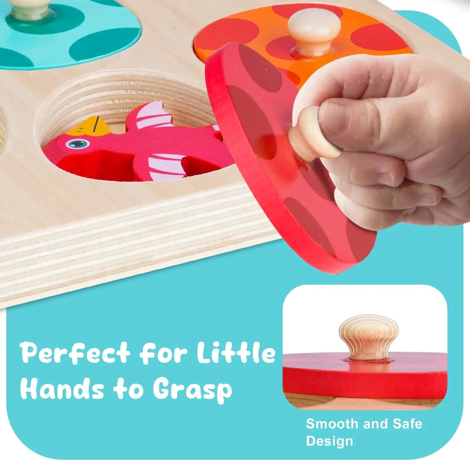 Montessori Wooden Dinosaur Egg Peg Jigsaw Puzzle