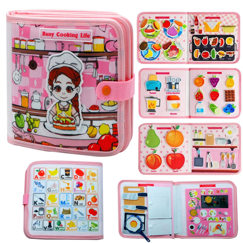 Montessori 3D Busy Book Story Cloth Activity Board