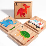 Montessori 3D Wooden Animal Transport Building Blocks Puzzle