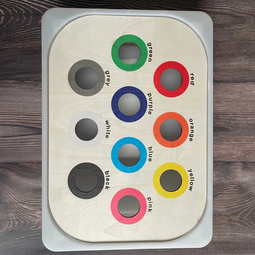 Montessori Children's Sensory Tray Table Wooden Tile