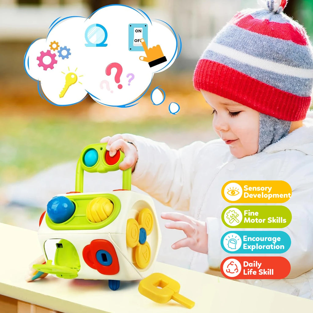Montessori Busy Cube Sensory Activity Toy