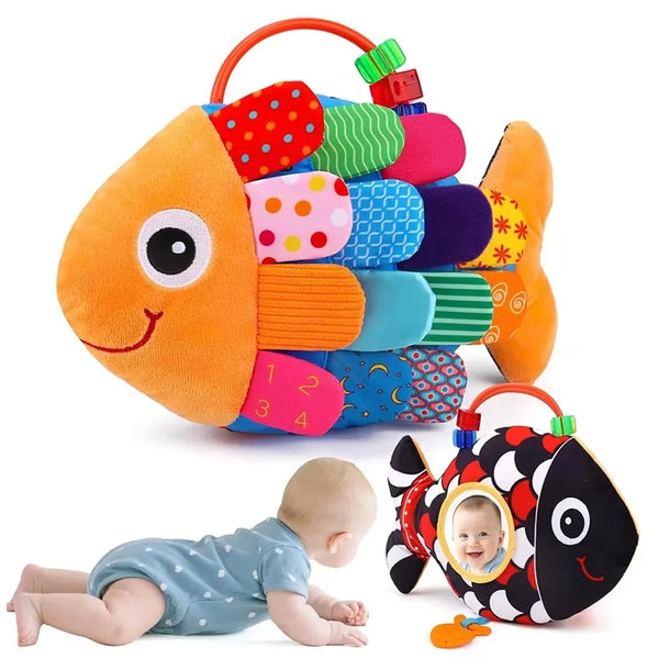 Tummy Time Fish Plush with Baby Mirror