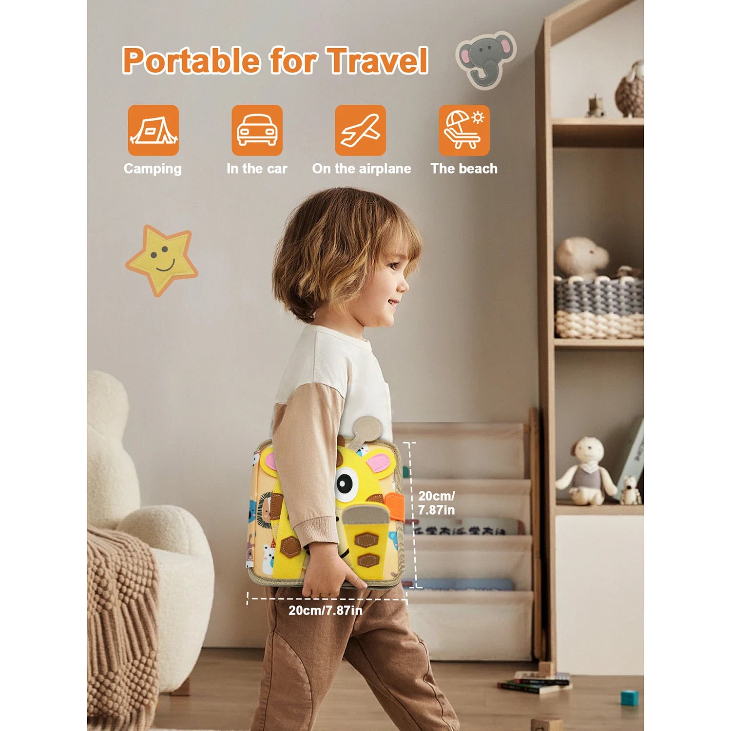 Montessori Giraffe Busy Board Quiet Book