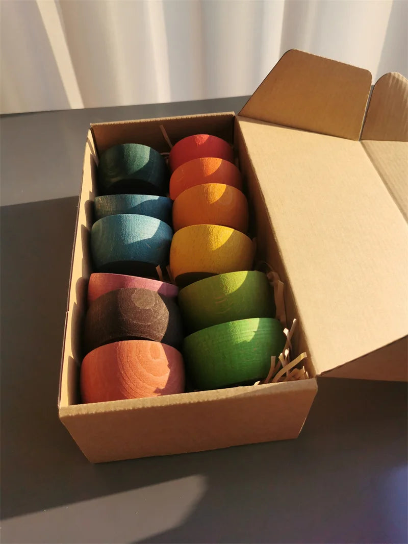 Montessori Rainbow Sorting Bowls Set