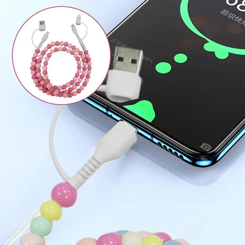 4-in-1 Beaded Charging Cable – 66W Fast Charger