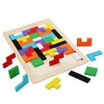 Wooden Tangram Puzzle Blocks – 3D Brain Teaser Toy