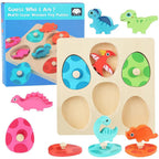 Montessori Wooden Dinosaur Egg Peg Jigsaw Puzzle