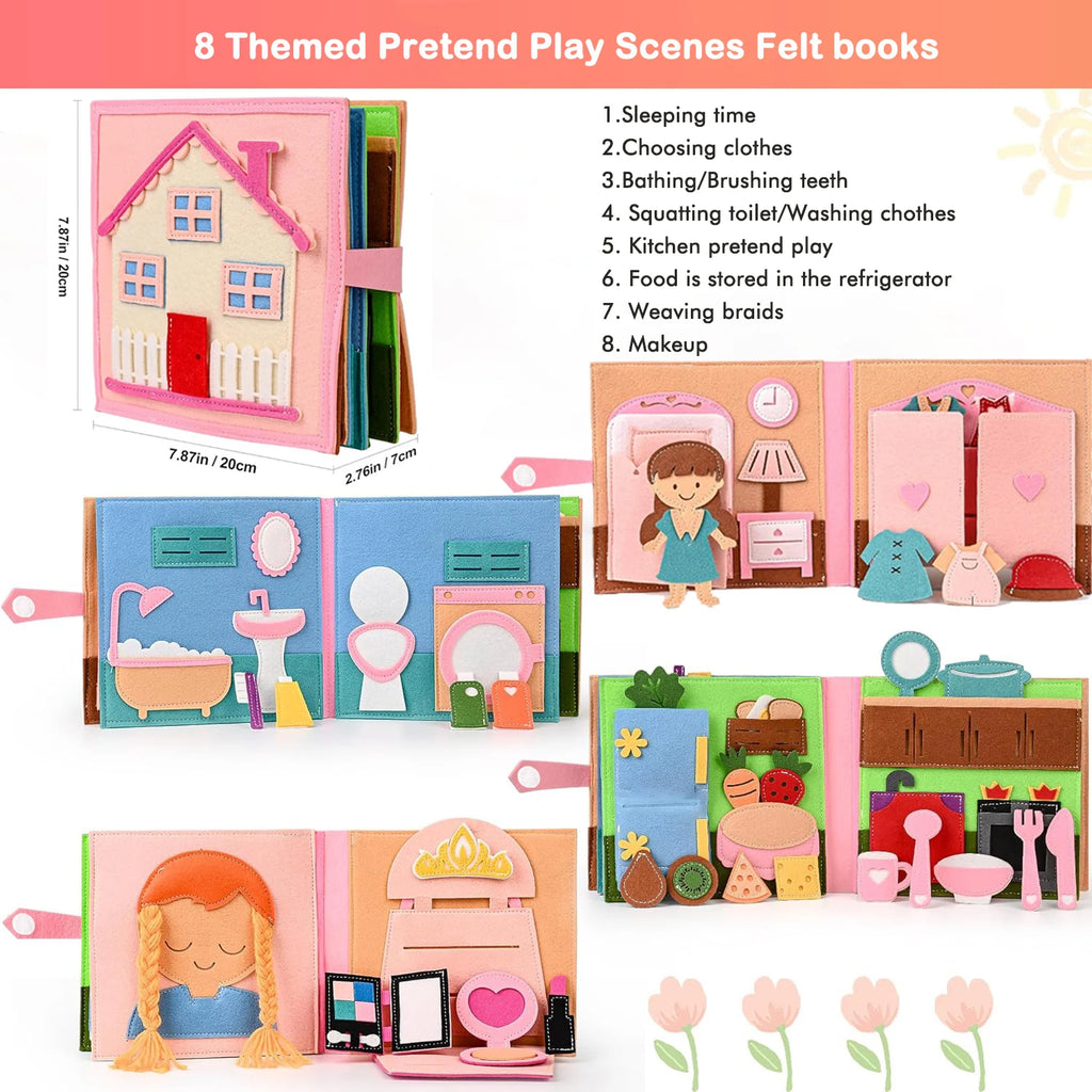 Montessori 3D Busy Book Story Cloth Activity Board