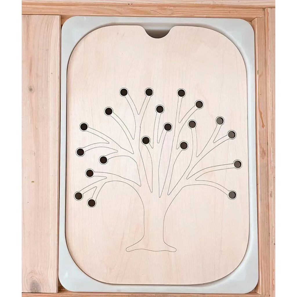 Montessori Children's Sensory Tray Table Wooden Tile