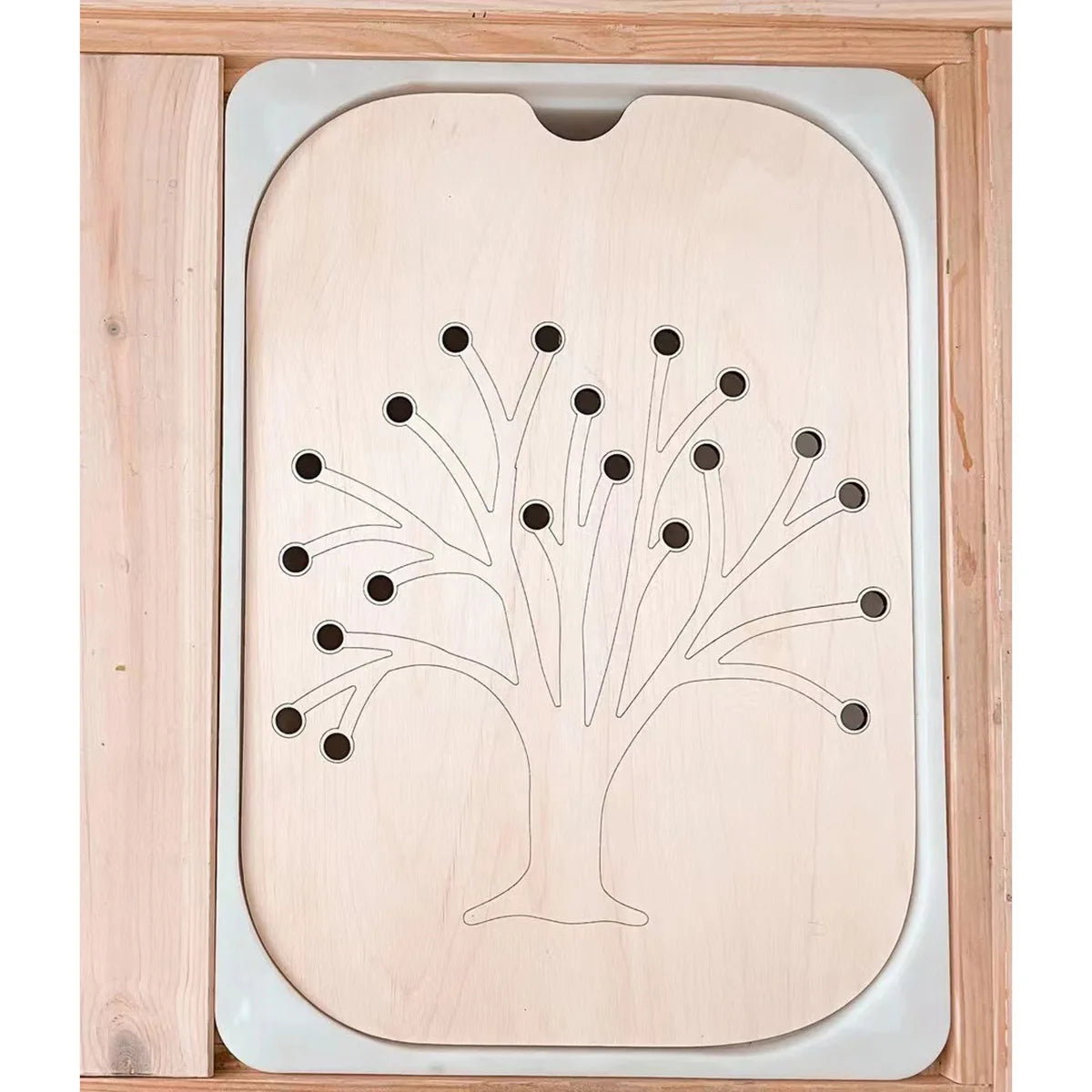 Montessori Children's Sensory Tray Table Wooden Tile