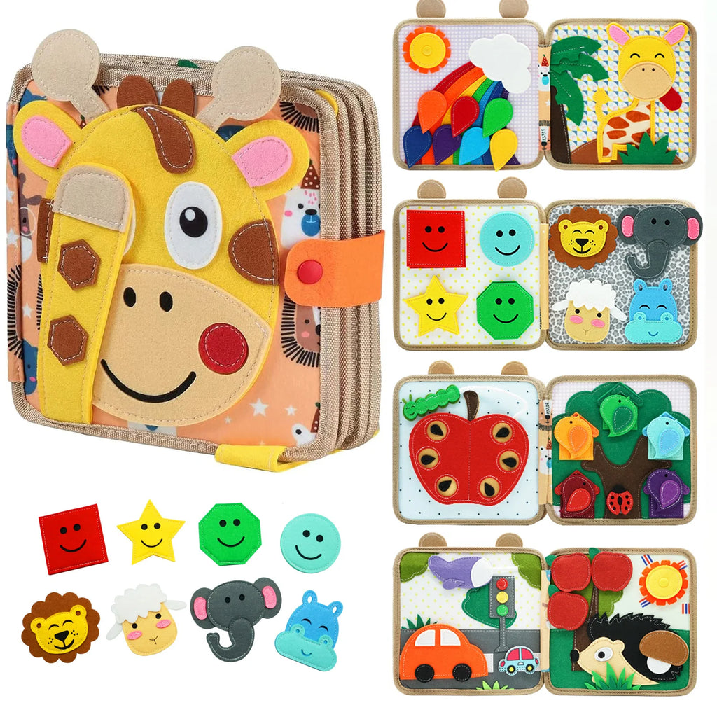Montessori Giraffe Busy Board Quiet Book