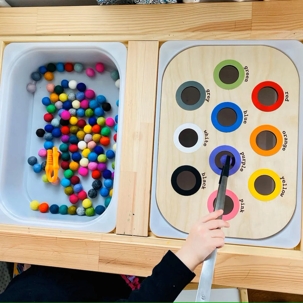 Montessori Sensory Table Wooden Tiles