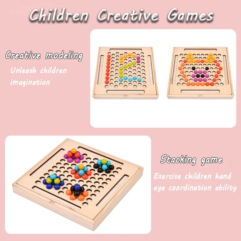 Wooden Clip Beads Sorting Game