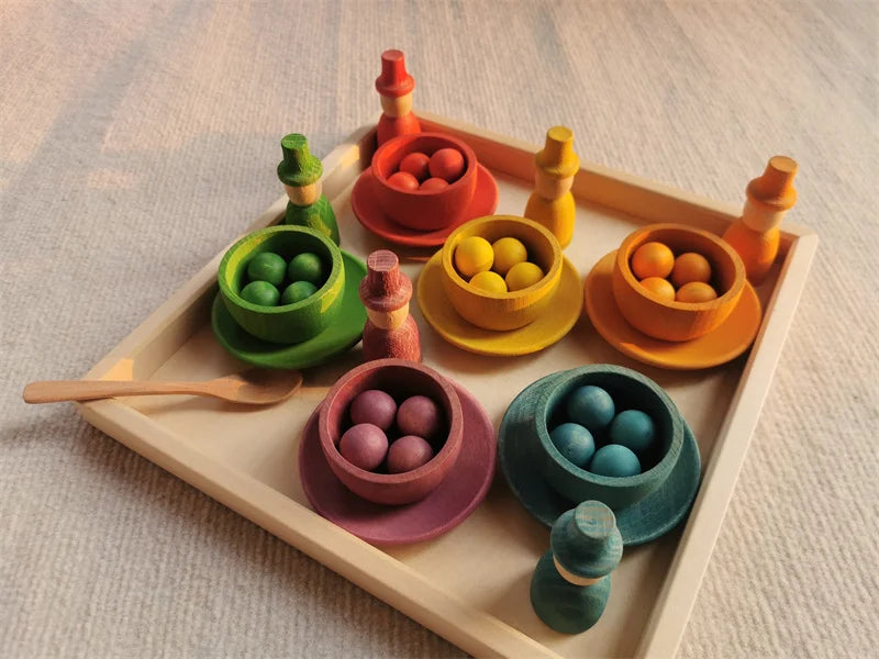 Montessori Rainbow Sorting Bowls Set
