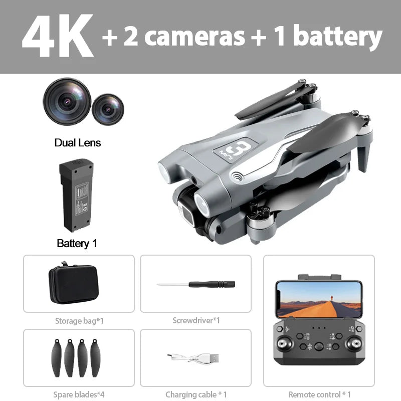 Z908 Pro / MAX 8K Drone – 4K/6K/8K WiFi FPV Quadcopter with Optical Flow & 3-Sided Obstacle Avoidance