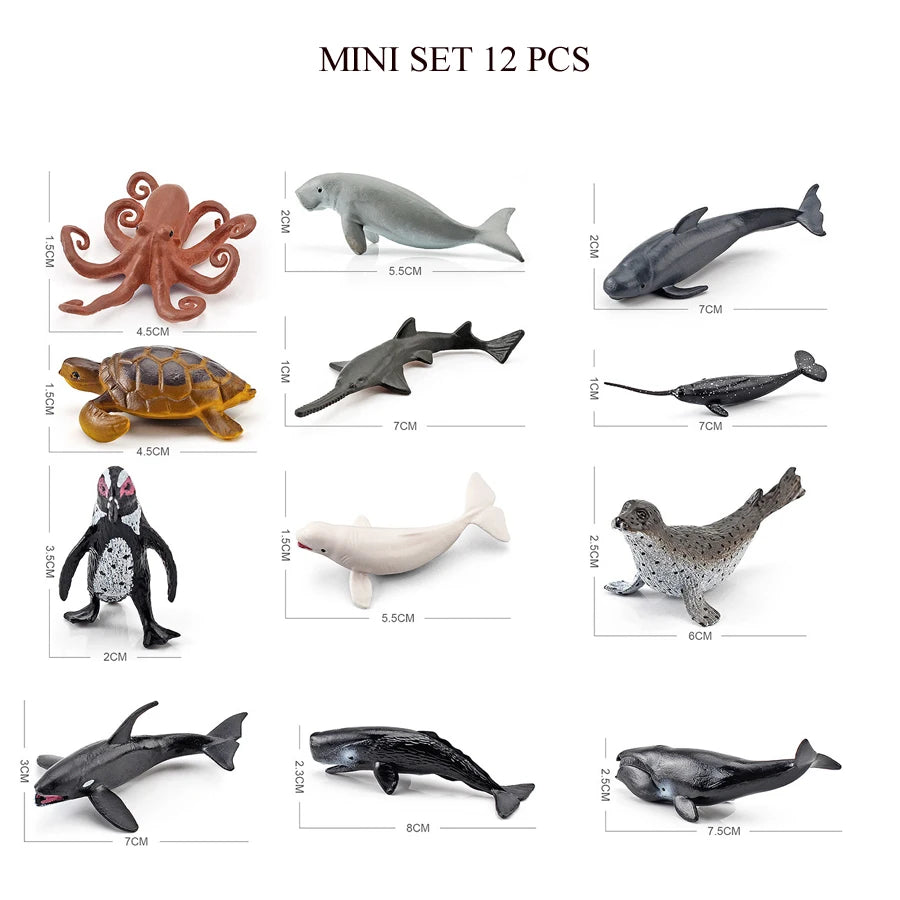 Realistic Ocean Animal Figurines Set