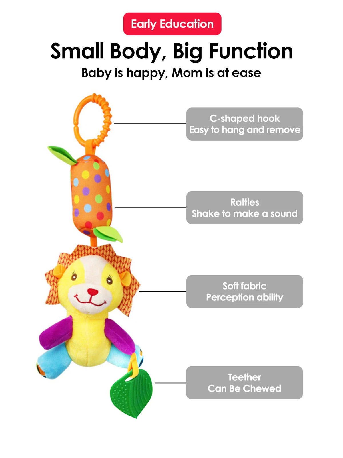 Hanging Animal Rattle with Bell