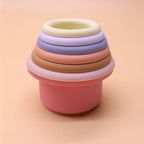 Rainbow Silicone Stacking Cup Set