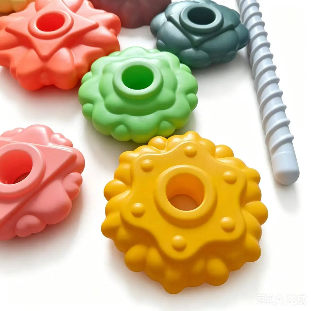Rotating Rainbow Stacking Tower