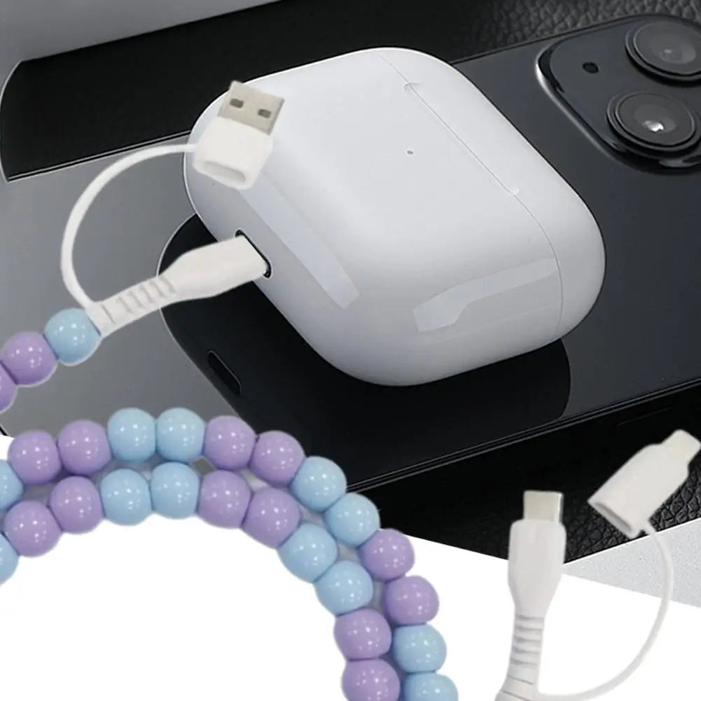 4-in-1 Beaded Charging Cable – 66W Fast Charger