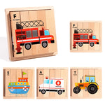 Montessori 3D Wooden Animal Transport Building Blocks Puzzle