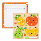 Wooden 3D Shape Puzzle with Drawing Board