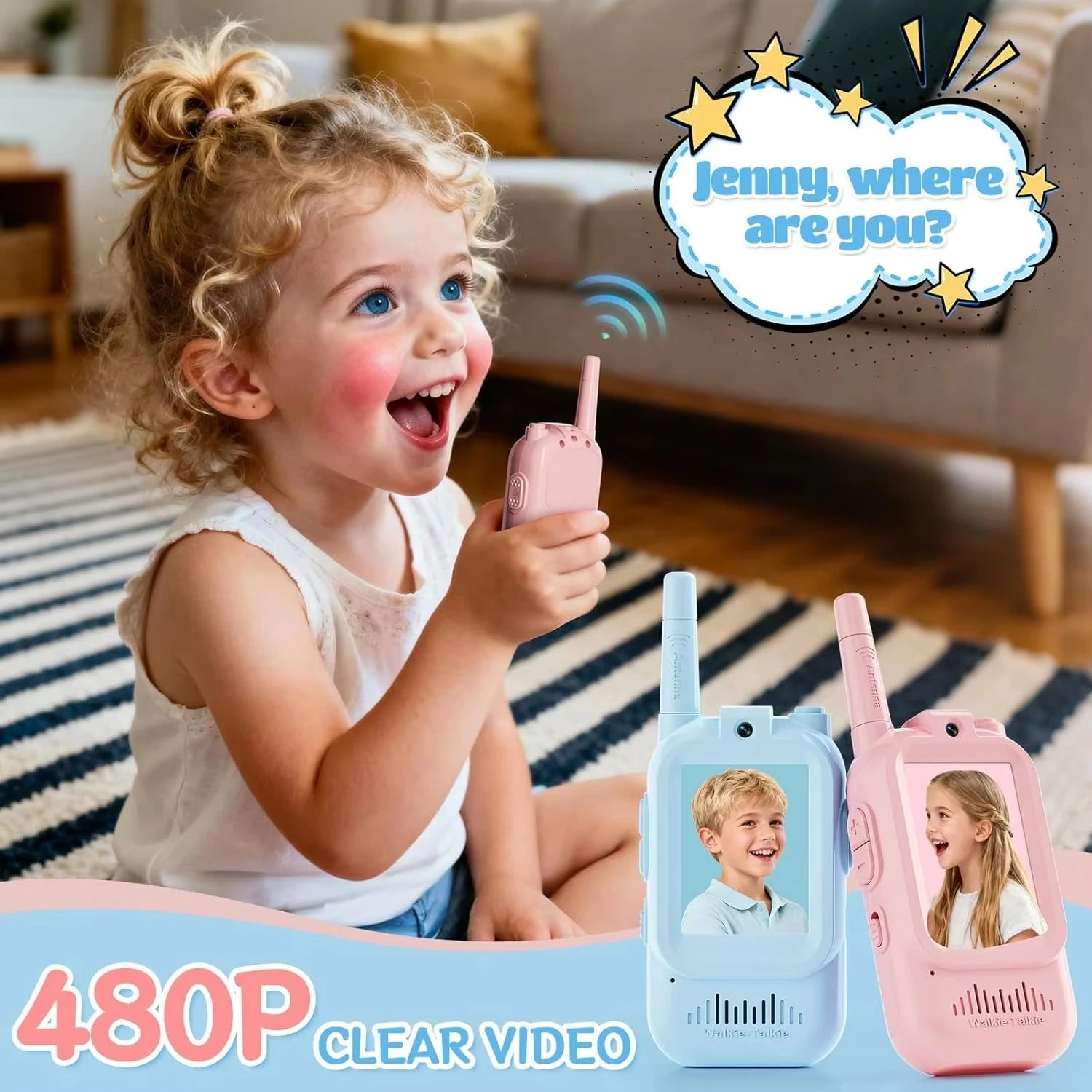 TalkPlay™ Video Walkie Talkies – Kids Rechargeable Video Intercom Set