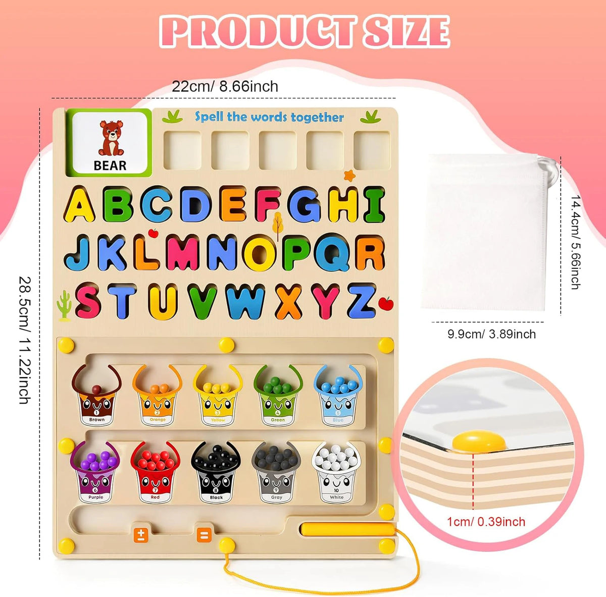 Magnetic Color Number Maze Board, photo 4