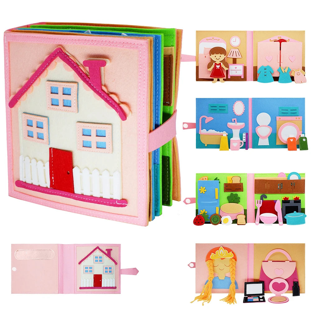 Montessori 3D Busy Book Story Cloth Activity Board