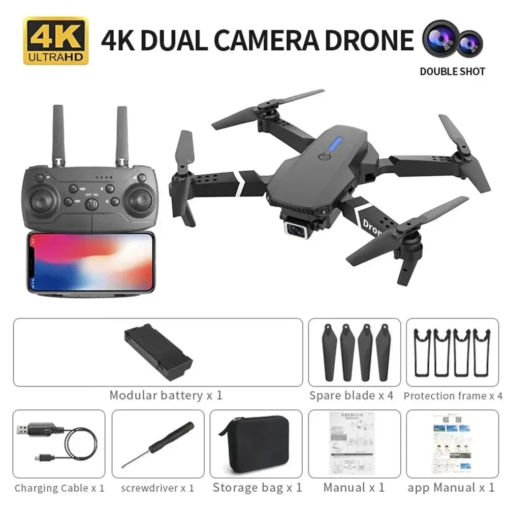 E88 Foldable RC Drone with 4K HD Camera & Wi-Fi FPV
