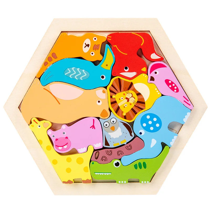 Wooden 3D Cognitive Jigsaw Puzzle