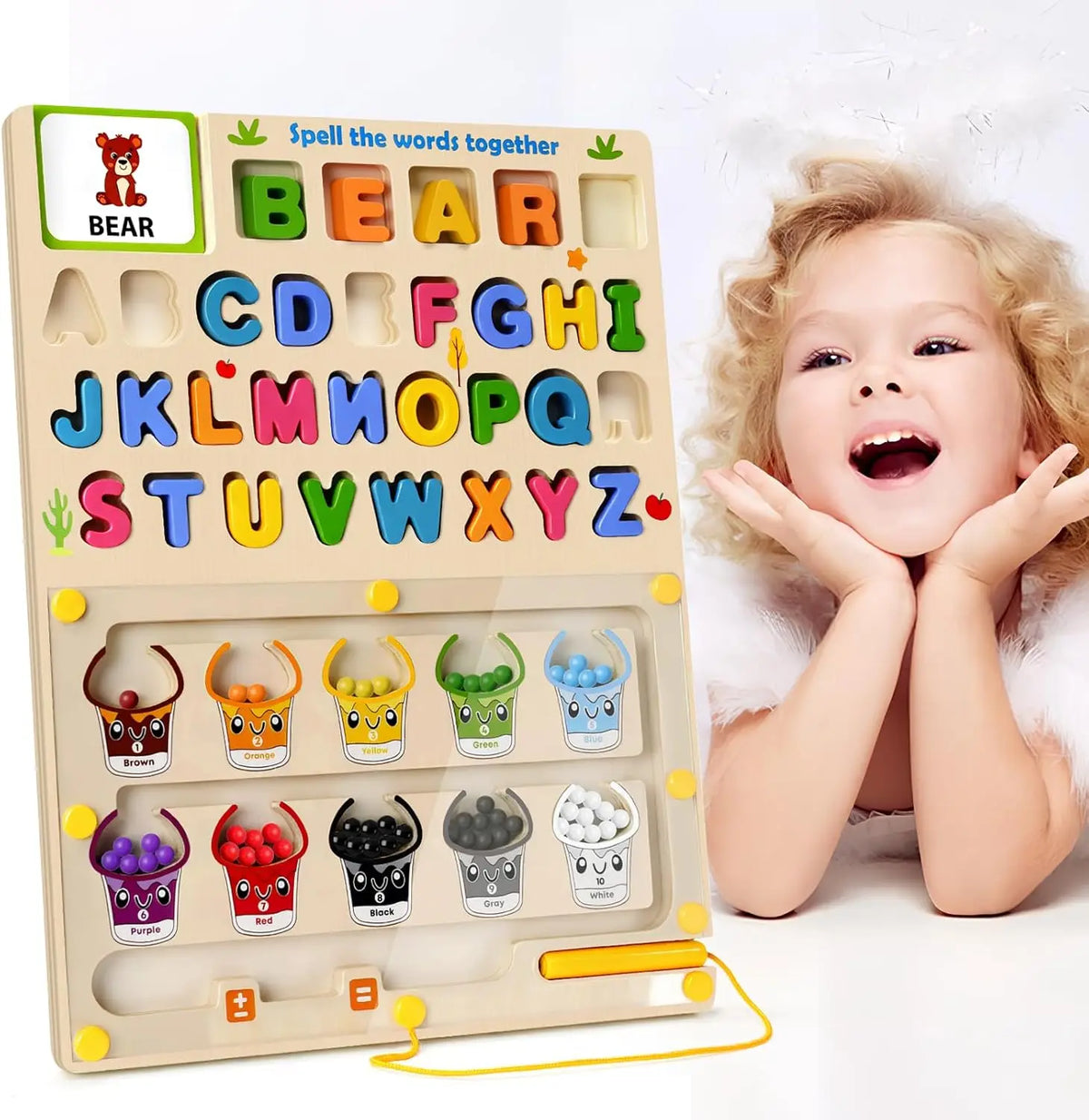 Magnetic Color Number Maze Board