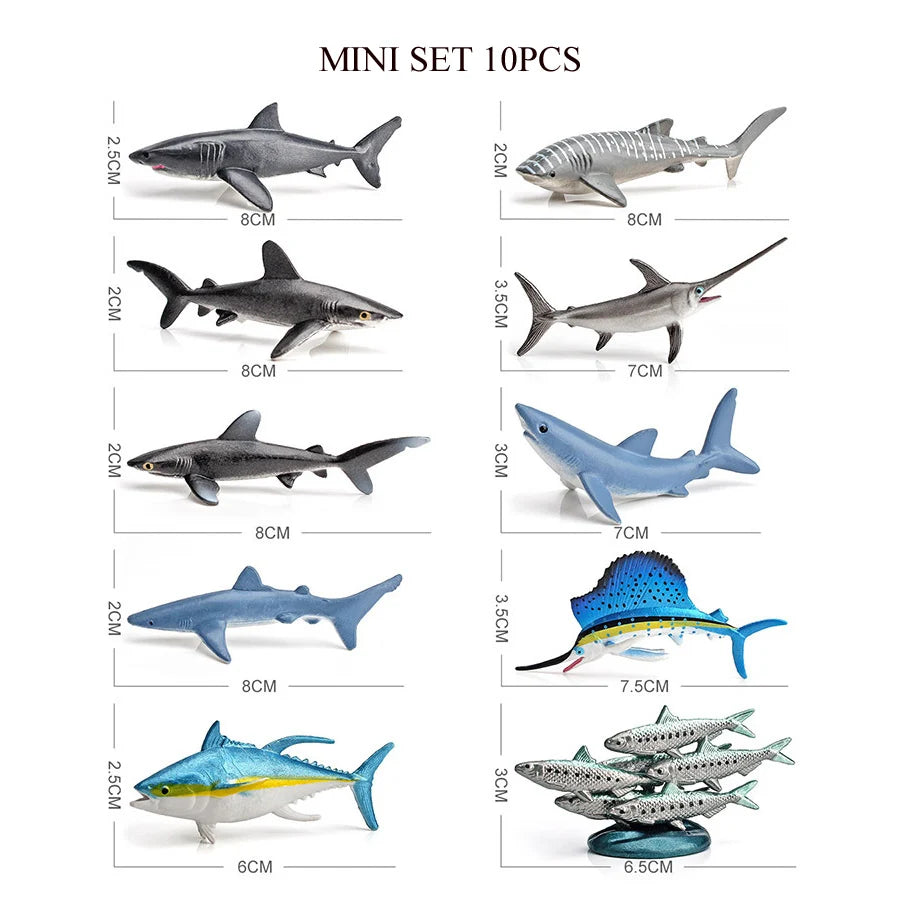 Realistic Ocean Animal Figurines Set