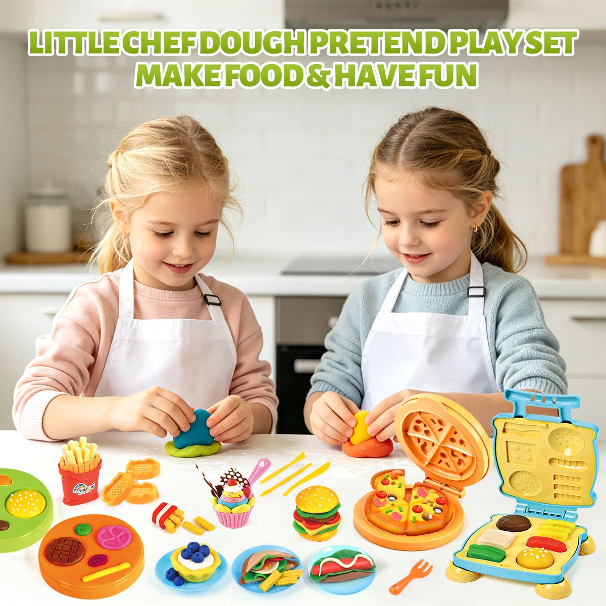 Pretend Chef Play Dough Kit with Molds and Tools