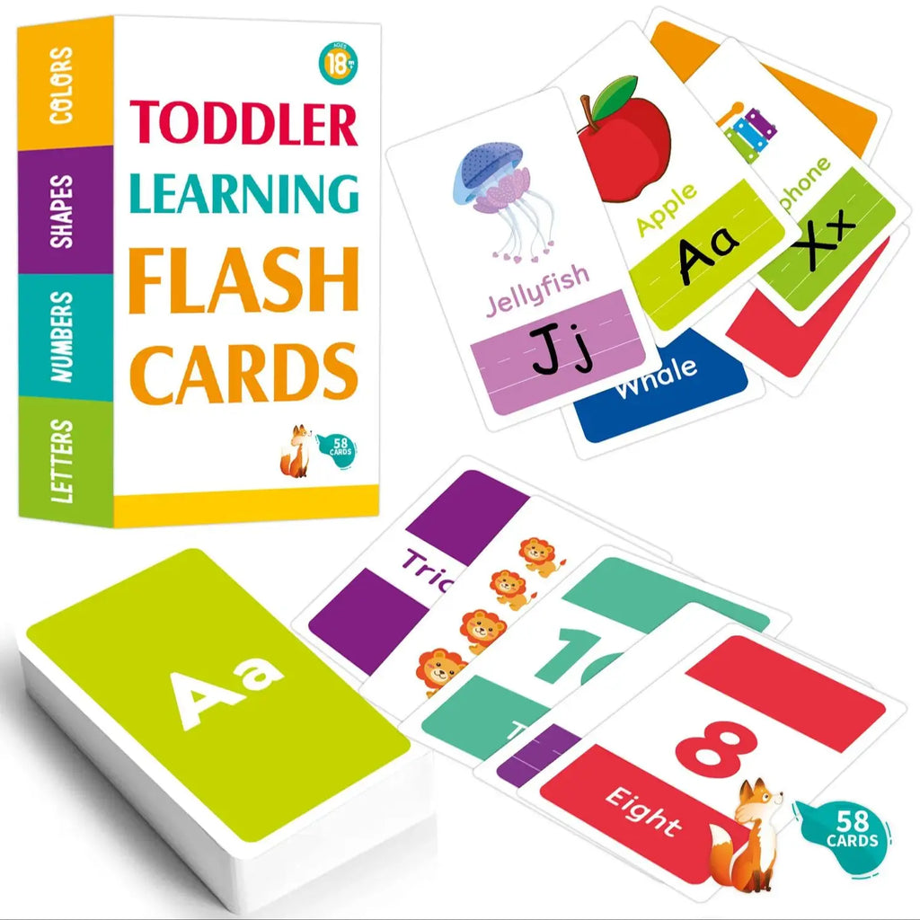 ABC and Numbers Flashcards for Preschoolers (58 Cards)