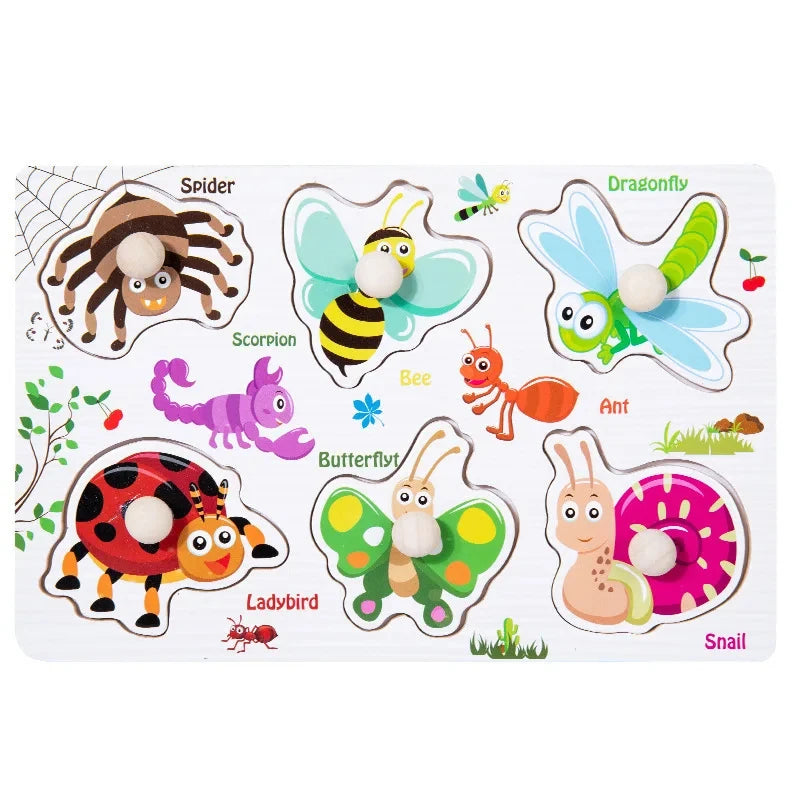 Montessori Wooden Puzzle Board for Toddlers