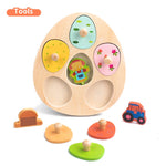 Montessori Wooden Dinosaur Egg Peg Jigsaw Puzzle